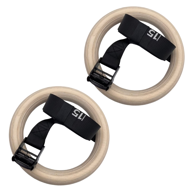 Gymnastic Ring Wood - حلقات الجمباز الخشبية القابلة للتعديل Q84C