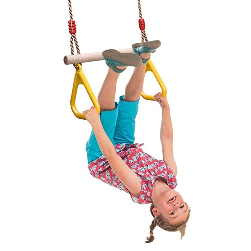 مجموعات أرجوحة للعب في الأماكن - مراجعة Gymnastic Ring Wood وسعره